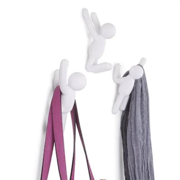 Buddy wall hooks by Umbra set of 3 white climbers - Picture 2 of 3